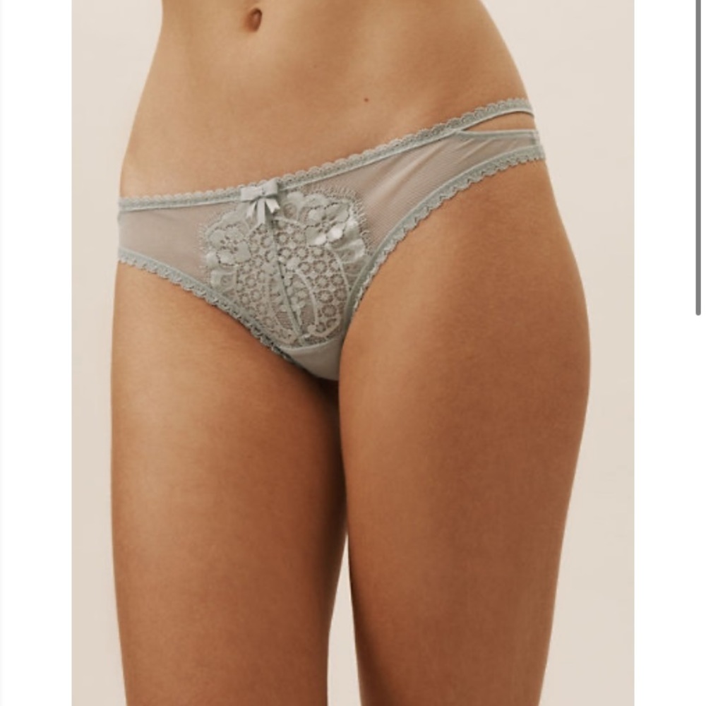 BHLDN Palindrome Birdie Mesh Thong